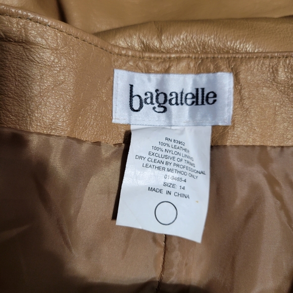 Bagatelle 100% Chestnut Brown Leather pants Size14 - Picture 9 of 12